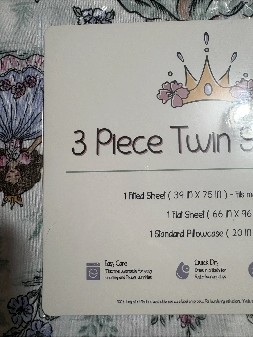 Little Poppy Twin Princess Castle Sheet Set - White & Pink
